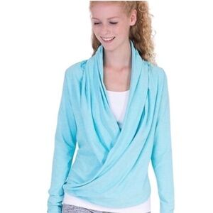 NWOT Ivivva by Lululemon Fours a charm Teal Wrap top